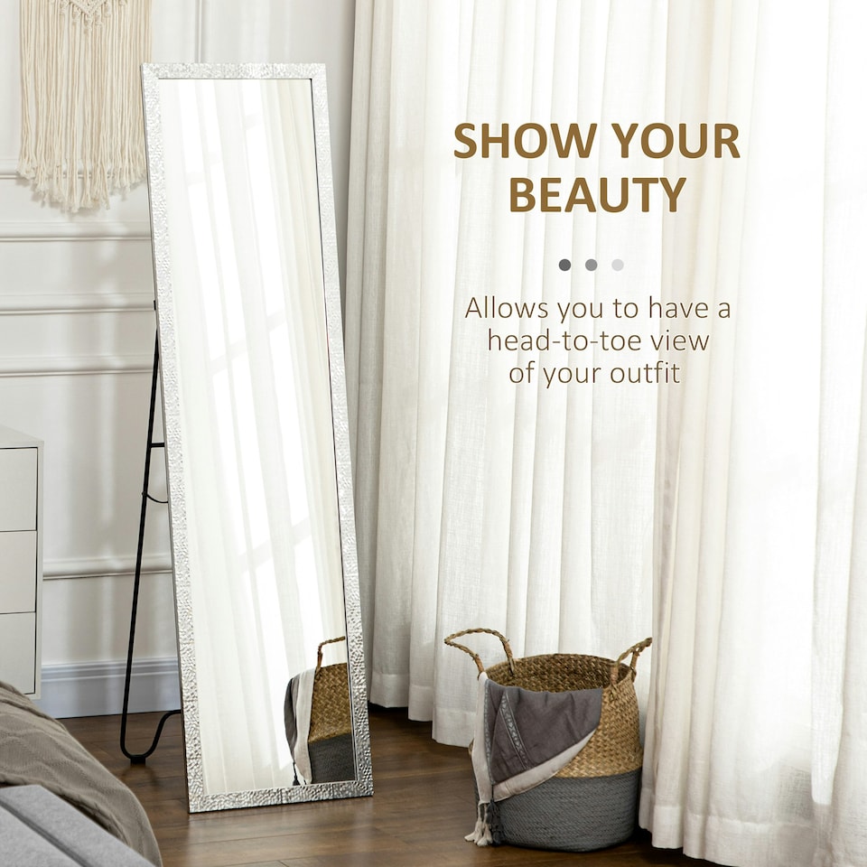 image 1 of HOMCOM Full Length Mirror Free Standing Mirror Dressing Mirror for Dorm Home