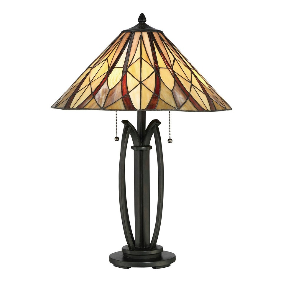 image 1 of Victory Tiffany Table Lamp, Valiant Bronze, E27