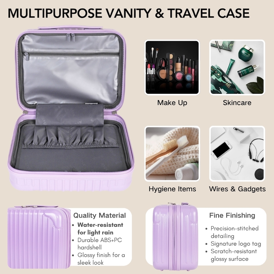 image 1 of Travel Makeup Vanity Case Lightweight Strap-on Toiletries Organiser
