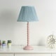 image 1 of ValueLights Laurenne Tapered Blue Pinstripe Fabric Pleated Easy Fit Small Lamp Shade & Bulb