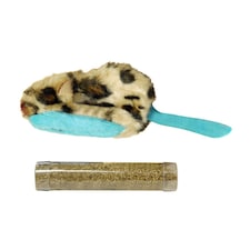 Pet Brands Play And Fill Faux Fur Catnip Mouse - ASRTD - Assorted colours - One Size