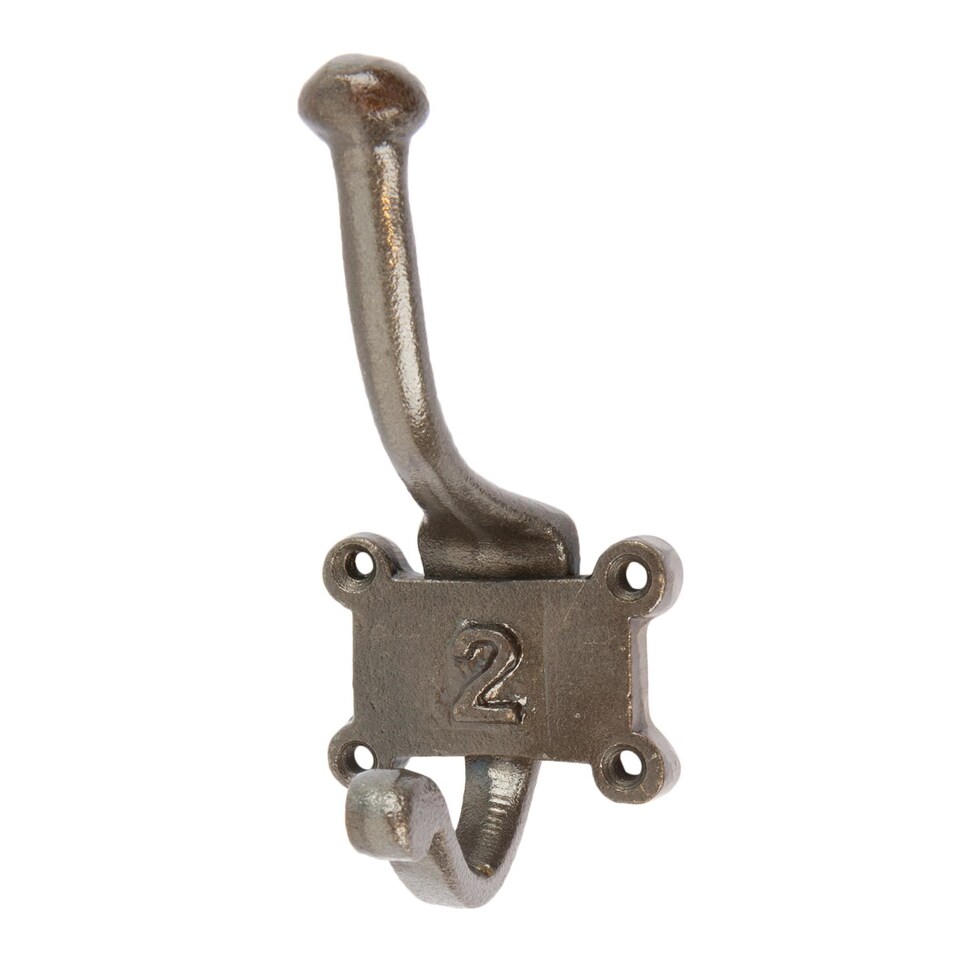 image 1 of Hammer & Tongs Number 2 Double Wall Hook - W50mm x H115mm - Raw