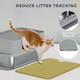 image 5 of PawHut Stainless Steel Litter Box with Scoop, High Sided Cat Litter Tray Grey | One Size