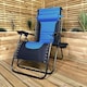 image 1 of Luxury Padded Multi Position Zero Gravity Garden Relaxer Chair Lounger in Blue & Black