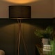 image 2 of ValueLights Camden Copper Tripod Floor Lamp with Charcoal Shade Grey