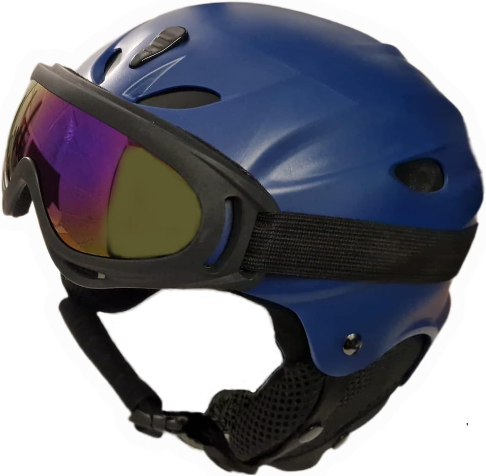 image 1 of Awe ABS Junior-Adult Ski-Snowboard Helmet Matt Blue 55-58cm - Goggle Compatible