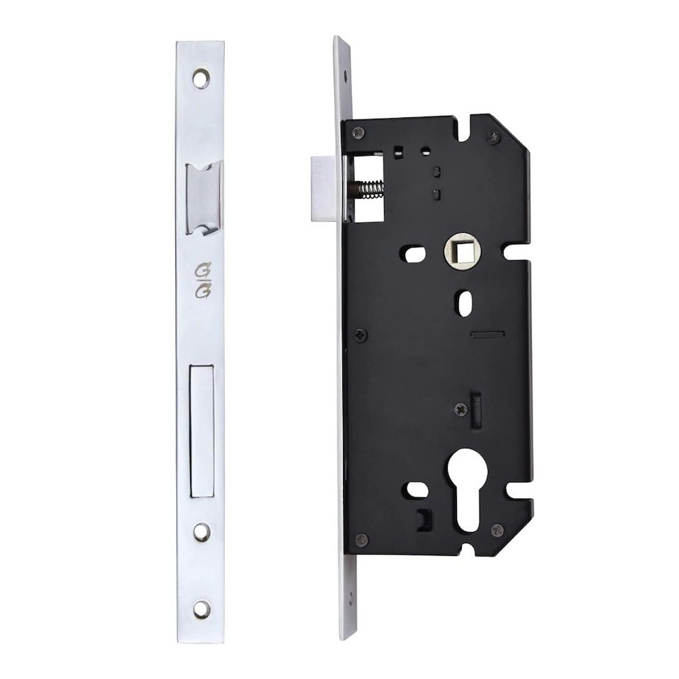 image 1 of Golden Grace Euro Mortise Sash Lock Body Backset in Polished Chrome Finish - 75mm Chrome