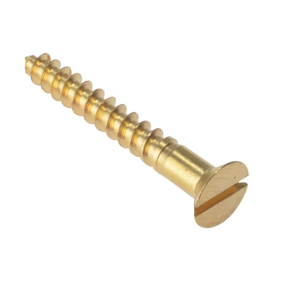Forgefix Wood Screws, Slotted, Csk, Brass - Multi Colour - 1 x 8
