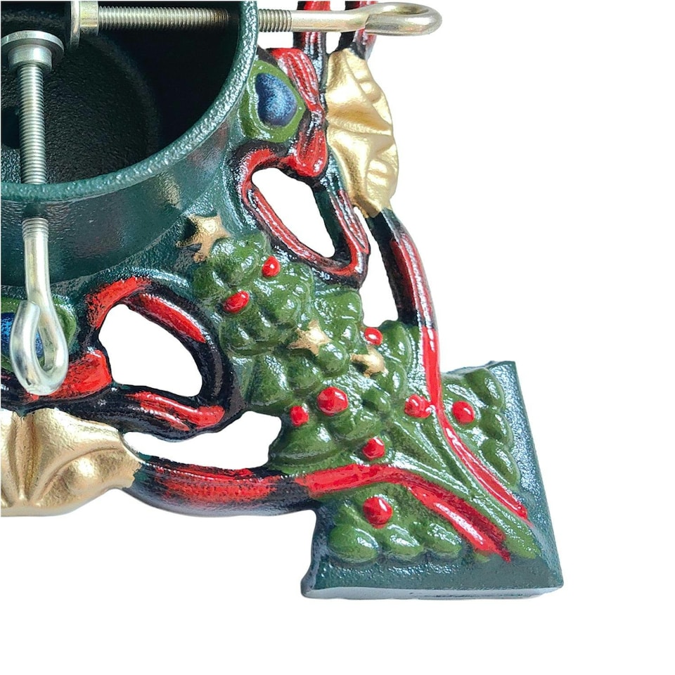 image 1 of Holly International Cast Iron Christmas Tree Stand for Real Trees up to 8ft - Trees & Bells