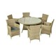 image 2 of Wentworth 6 Seater Round Carver Dining Set - Synthetic Rattan - H74 x W140 x L140 cm - Beige