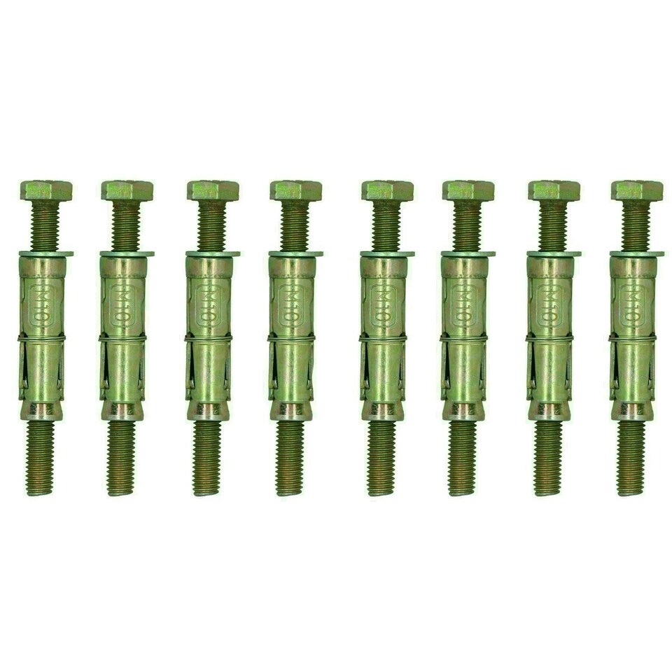 image 1 of M10 10mm x 100mm Expansion Rawl Bolt for Masonry Sleeve Anchors Fastener 8pk