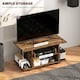 image 3 of HOMCOM Modern TV Cabinet Stand Storage Shelves Table Mobile Bedroom Furniture Bookshelf Bookcase Rustic Brown
