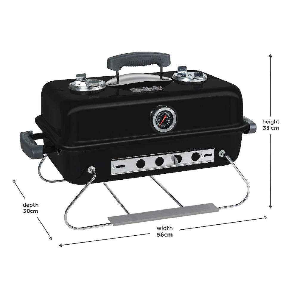 image 1 of George Foreman GFPTBBQ1004B On The Go Portable Charcoal BBQ in Black