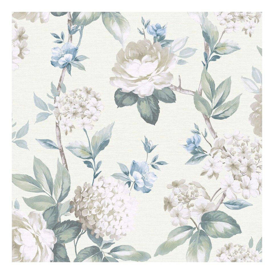 image 1 of Arthouse Keeka Floral Wallpaper - Blue/Cream - 10m x 0.5m Blue