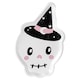 image 1 of Skull Shaped Halloween Paper Plates 27cm - Pack of 6 White