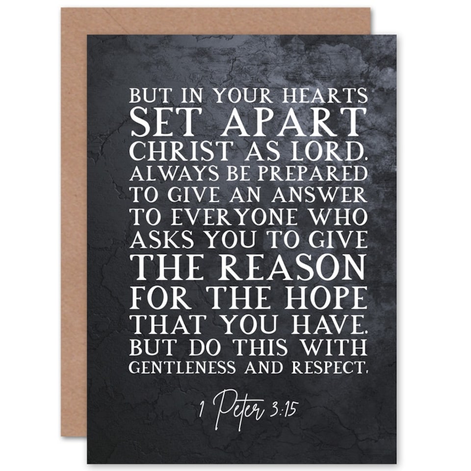 image 1 of Peter 3:15 Set Apart Christ As Lord Bible Verse Christian Card