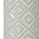 image 3 of Beaded Lamp with Linen Shade - Ceramic - L40 x W40 x H71 cm - White White