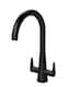 image 1 of Balterley Situla Kitchen Mono Mixer Tap with Dual Lever Handles, Curved Swivel Spout | Black | Matt Black | 1