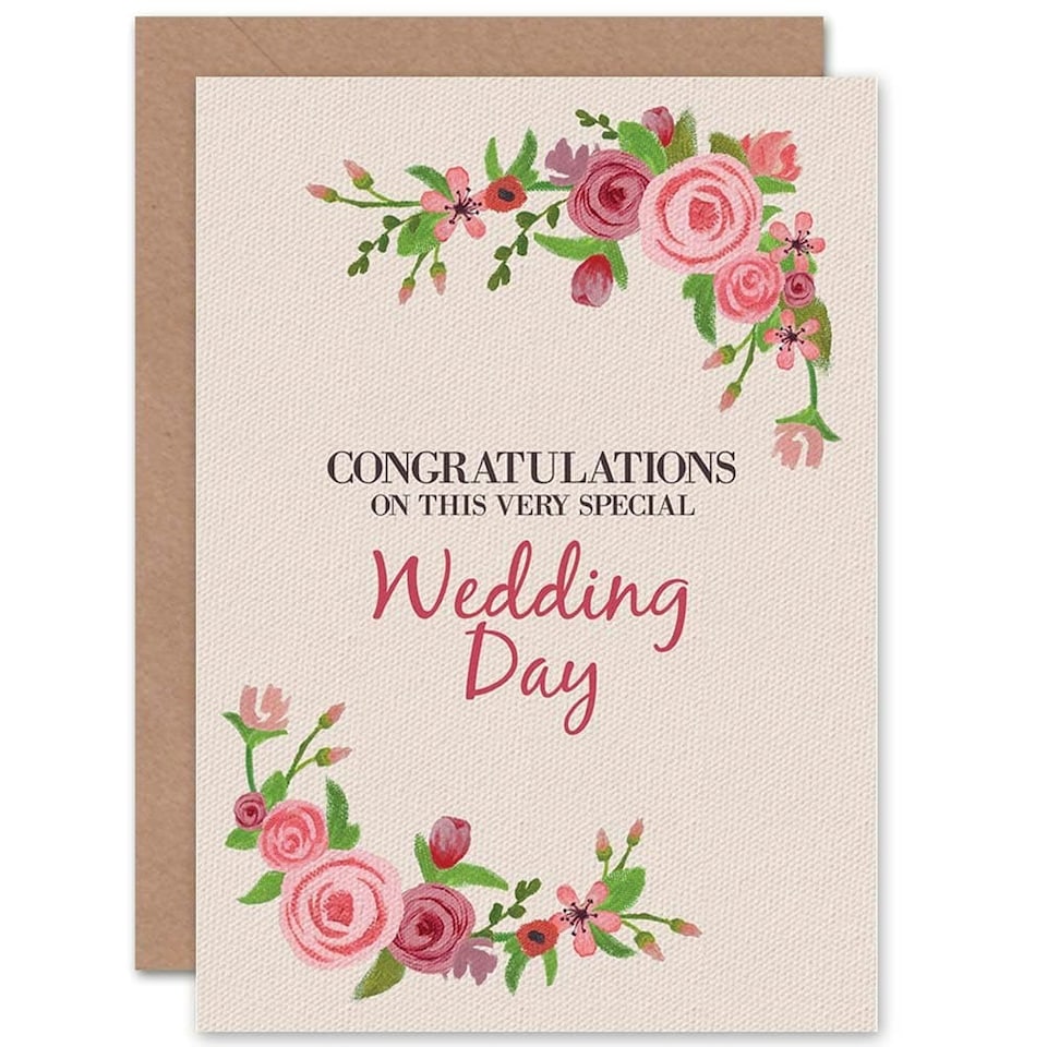 image 1 of Congratulations Special Day Floral Wedding Card
