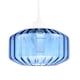 image 5 of Modern Midnight Blue Ribbed Glass Non Electric Pendant Shade with Flat Style | Blue