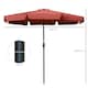 image 7 of Outsunny 2.7m Patio Umbrella Garden Parasol with Crank, Ruffles 8 Ribs Wine Red