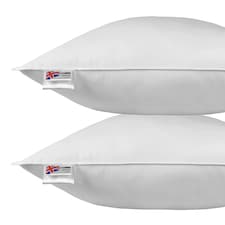 Homescapes Goose Feather and Down Euro Continental Square Pillow Pair - 80cm x 80cm | White
