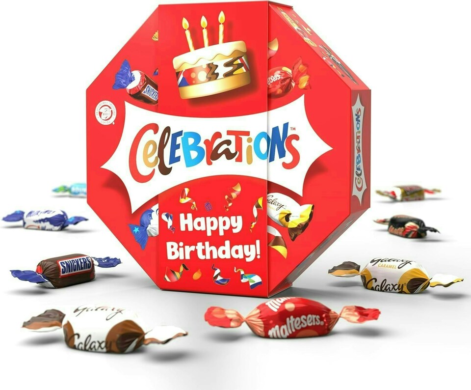 image 1 of Celebrations Centrepiece 385g Chocolate Gift with 'Happy Birthday' Sleeve