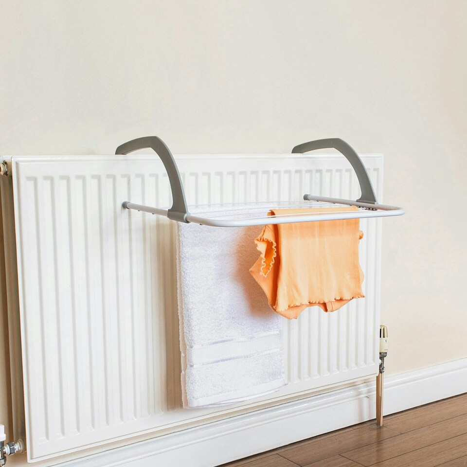 image 1 of JVL Over Door Radiator Clothes Drying Airer-3M, White