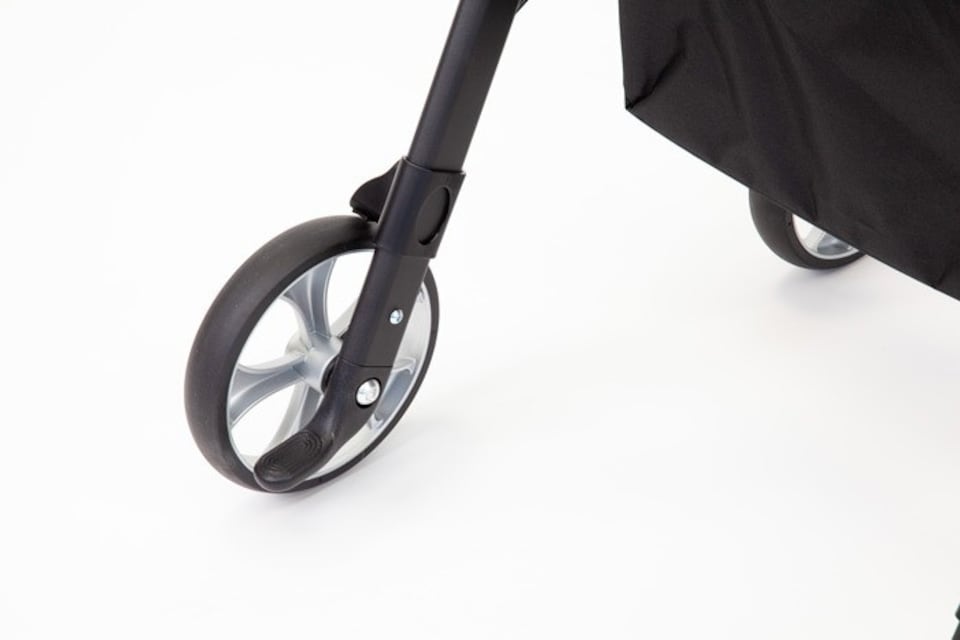image 1 of TRP7 Lightweight Rollator Walker with Seat, Bag & Backrest - Black, 4-Wheeled 150kg Capacity