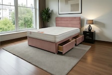 York Hybrid Sprung Orthopaedic Bed Set No Drawers & 54"Headboard Plush