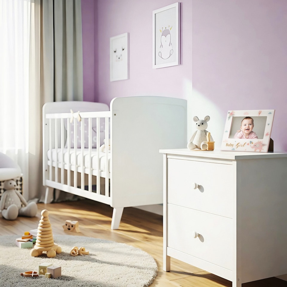 image 1 of Little ones Girl Little ones Picture Frame with Soft Pastel Pink Elephant and Hearts