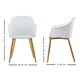 image 5 of Single Eden Modern Dining Chair, Faux Leather Padded Cushion & Solid Wooden Legs White