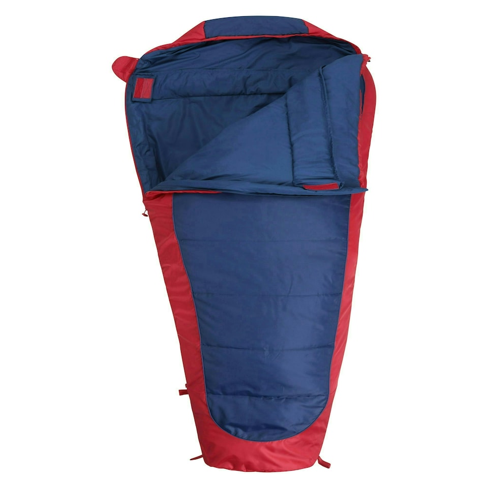 image 1 of Mountain Warehouse Summit 500 Square Sleeping Bag Insulated Two Way Zip Camp Bed Right Handed Zip - Regular length (200cm) Blue | Navy