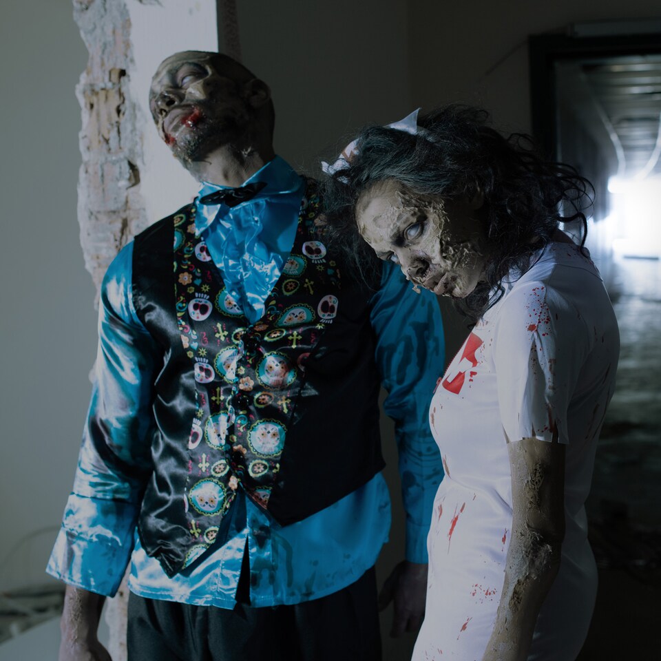 image 1 of Womens zombie nurse costume | White | white | 1