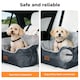 image 5 of Skylos Dog Car Seat Bed Pet Booster Travel Carrier with Safety Leash | Grey | Grey | 1