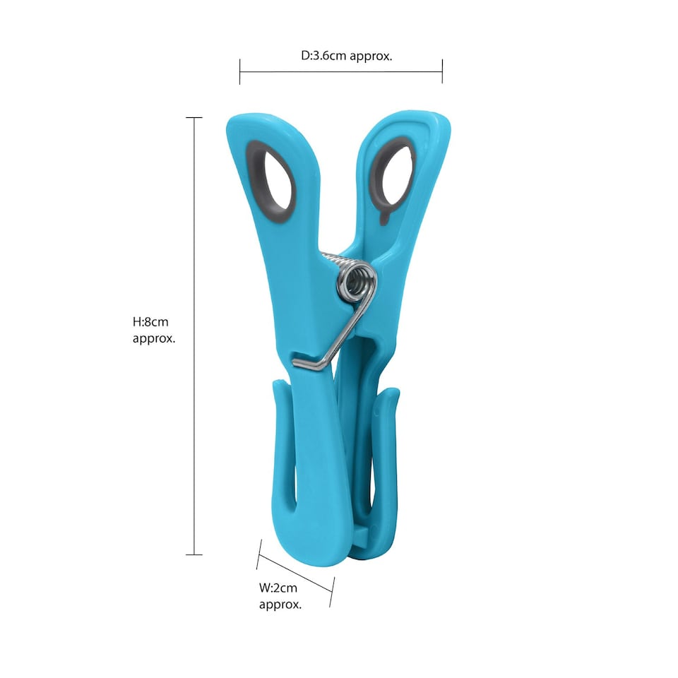 image 1 of JVL Prism Plastic Clip Pegs with Hooks, Pack of 24