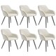 image 1 of Dining Chair Marilyn - corduroy look, upholstered, armchair, continuous backrest | Cream | cream/black | 6