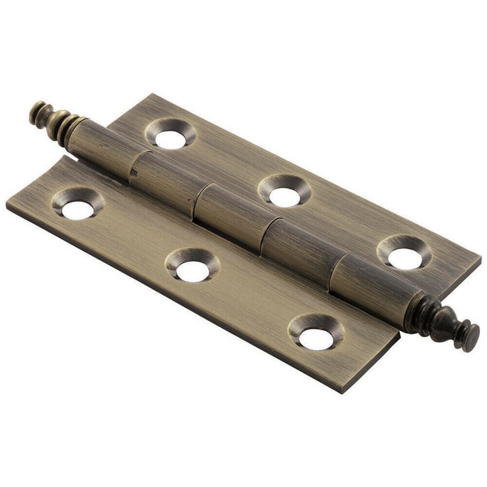 Loops PAIR 64 x 35 x 2mm Finial Cabinet Hinge Antique Brass Decorative Cupboard in Metallics