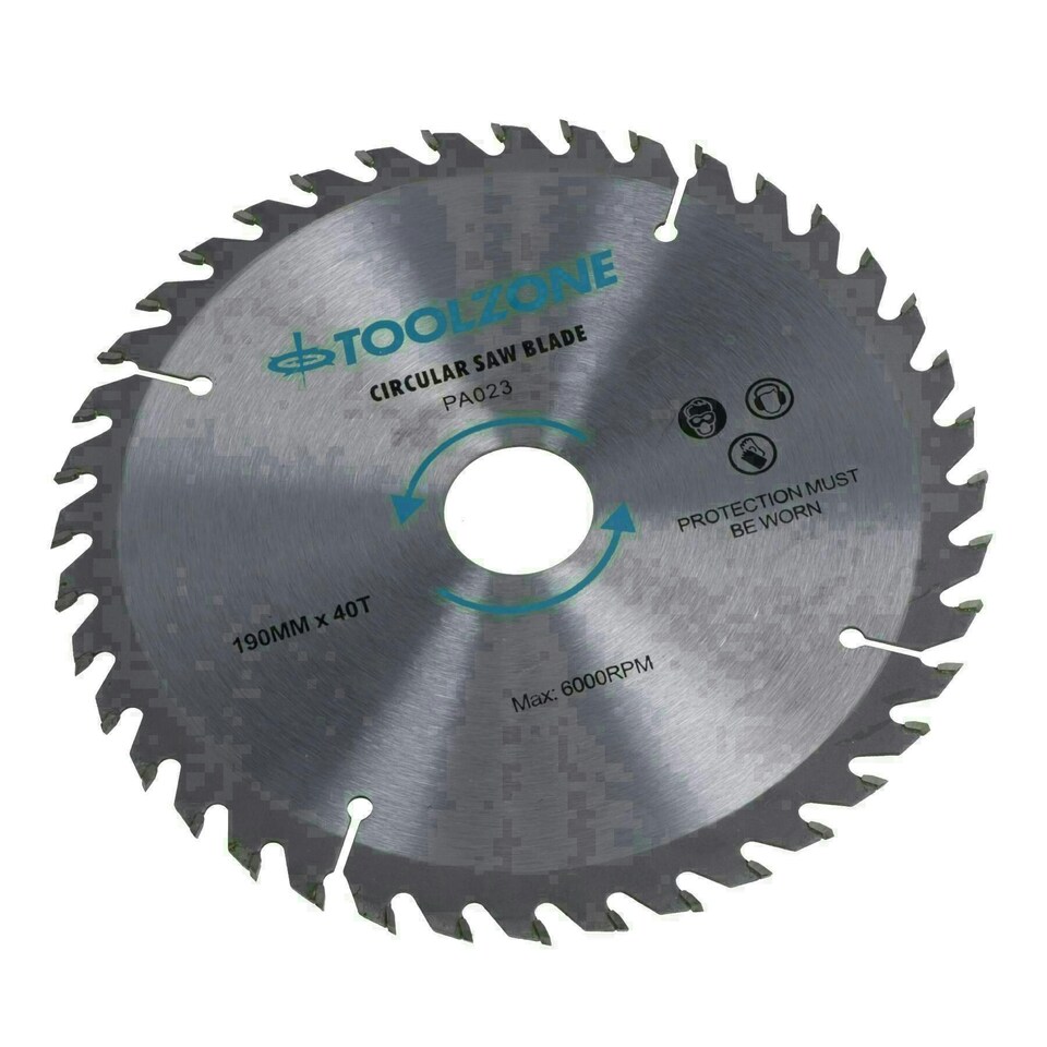 image 1 of 3pc 190mm TCT circular saw blades 20 / 24 and 40 teeth INC adapter rings TE522