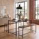 image 2 of Vida Designs Brooklyn 4 Seater Dining Set 3 Piece Table & Bench Set, Dark Wood