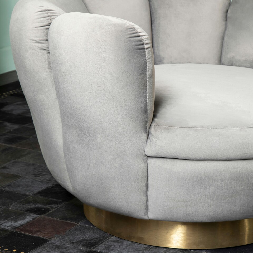 image 1 of Beauly Grey Velvet Accent Chair Grey