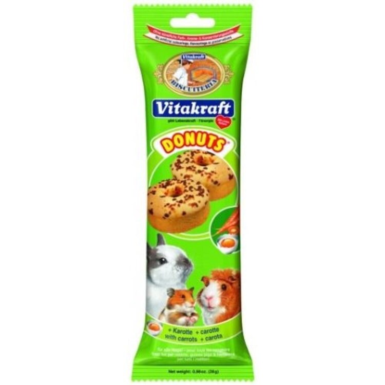 Vitakraft Small Animal Donuts Carrot 5's (Pack Of 6)