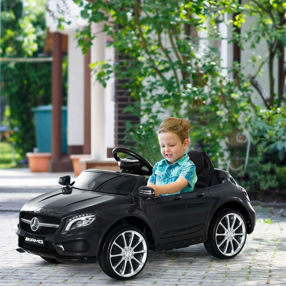 image 1 of HOMCOM 6V Licensed Mercedes Benz Kids Ride On Car W/ Remote Light Music Black