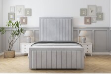 Sloomy Pemberton Silver Naples Deep-Sided Bed Frame With 50" Upholstered Headboard 2'6 Small Single