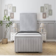 Sloomy Pemberton Silver Naples Deep-Sided Bed Frame With 50" Upholstered Headboard 2'6 Small Single