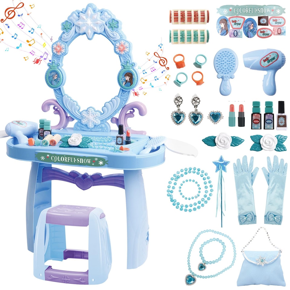 image 1 of Magical Girls Light-Up Makeup Vanity Table Playset