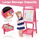 image 5 of COSTWAY Foldable Easel Kids 3-in-1 Double-sided Art Easel w/Chalkboard-Pink