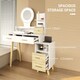 image 5 of HOMCOM Dressing Table with Mirror, Vanity Table with LED Lights, White