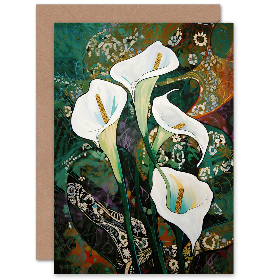 image 1 of Calla Lily Flowers Abstract Birthday Her Wife Card
