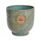 image 1 of Kew Leaf Embossed Cork Planter - Ceramic - L18 x W18 x H18 cm - Moss Green